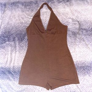 Brown Jump suit from SHEIN, size L, never worn brand new, selling it for $25.